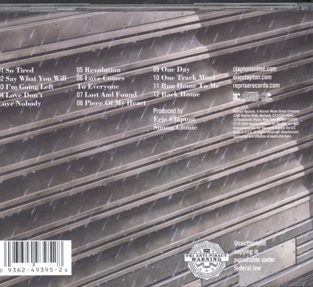Eric Clapton - Back Home - Cd