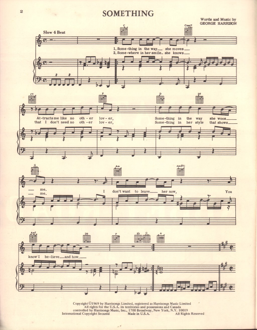 Beatles - Something - Sheet Music