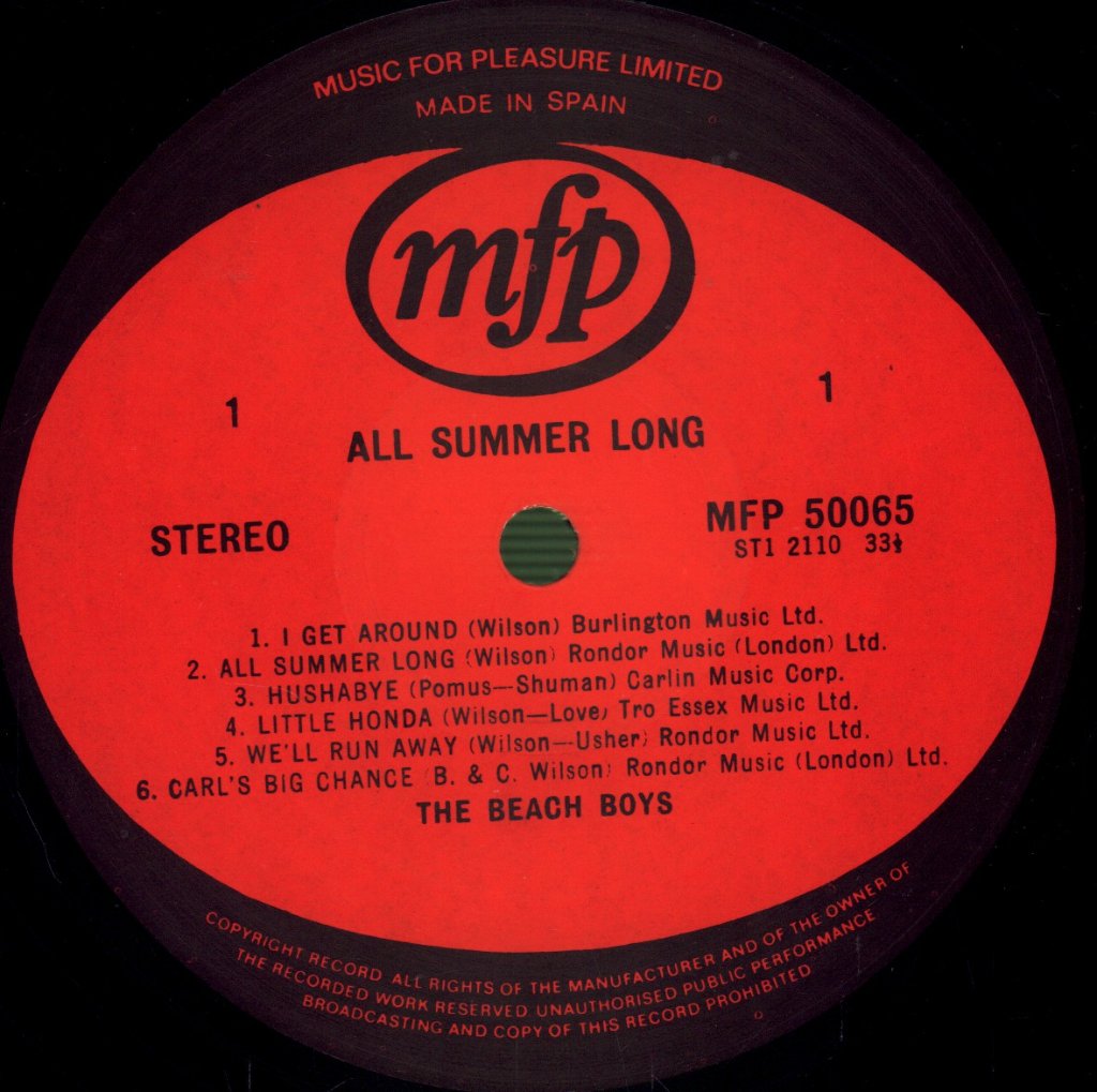 Beach Boys - All Summer Long - Lp