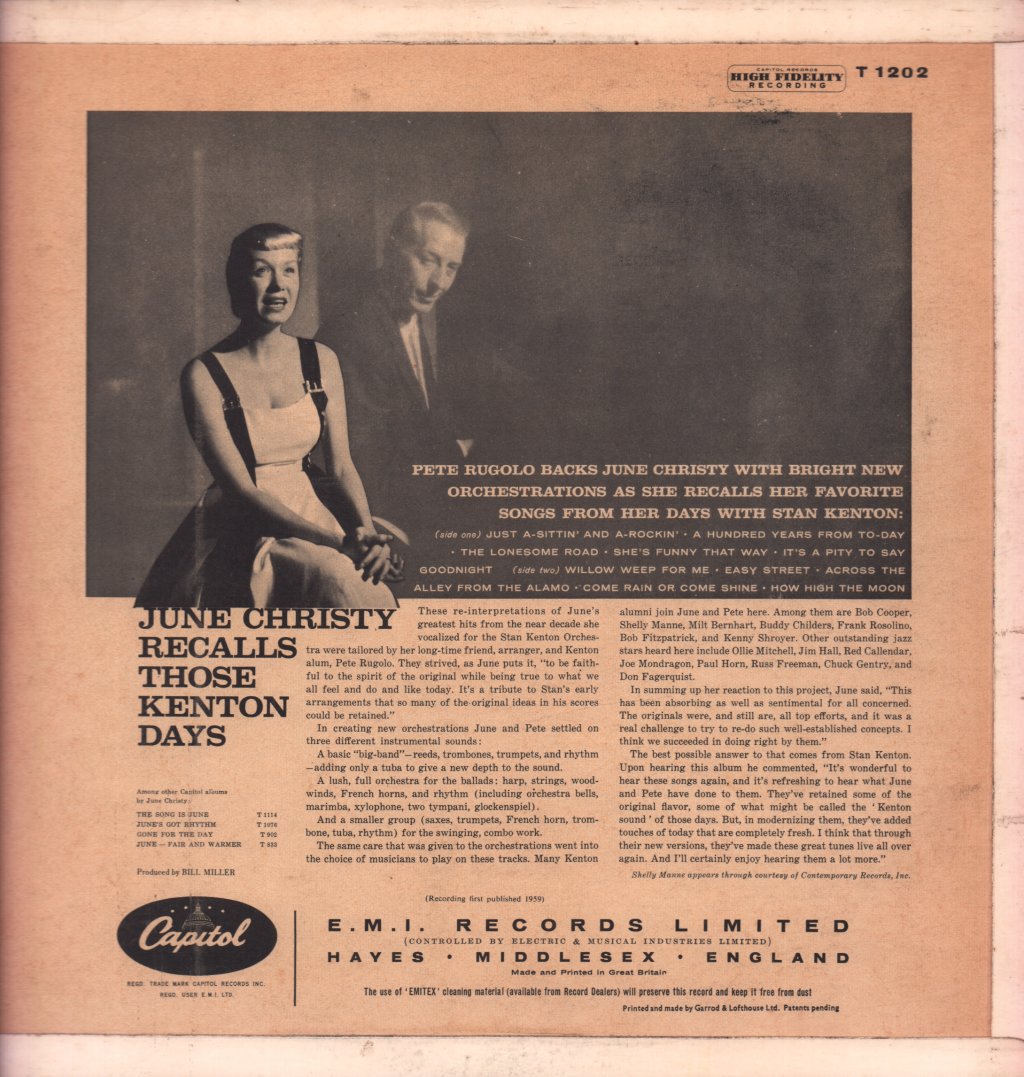 June Christy - Christy Recalls Those Kenton Days - Lp
