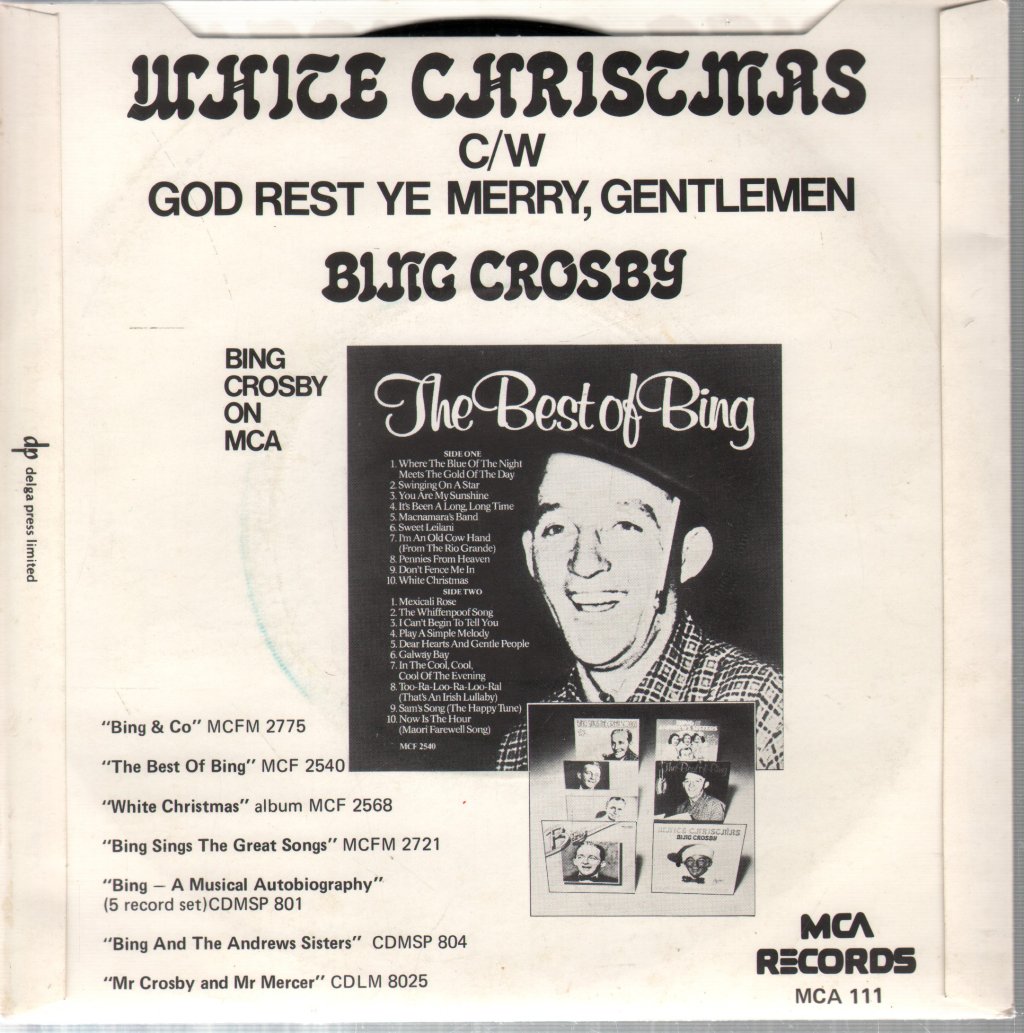 Bing Crosby - White Christmas - 7 Inch