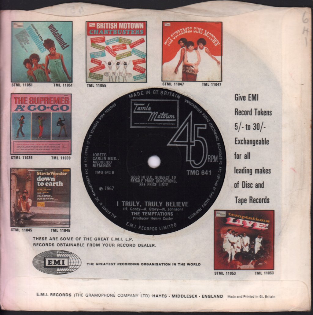 Temptations - I Wish It Would Rain - 7 Inch