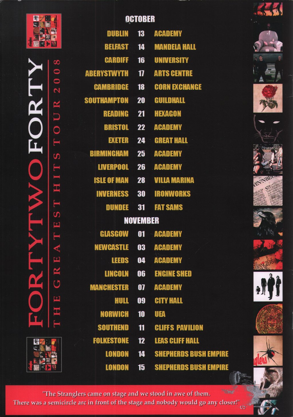 Stranglers - Signed 2008 Tour Forty Two Forty Tour Programme - Tour Programme