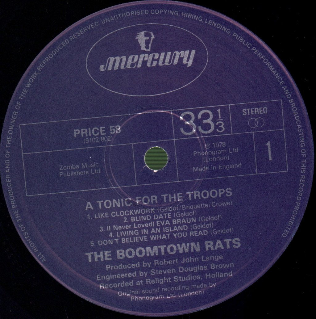 Boomtown Rats - A Tonic For The Troops - Lp