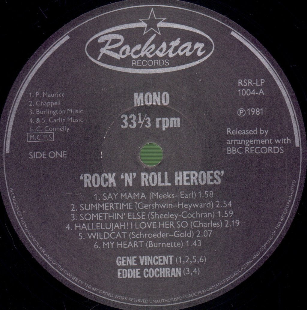 Eddie Cochran And Gene Vincent - Rock 'N' Roll Heroes - Lp