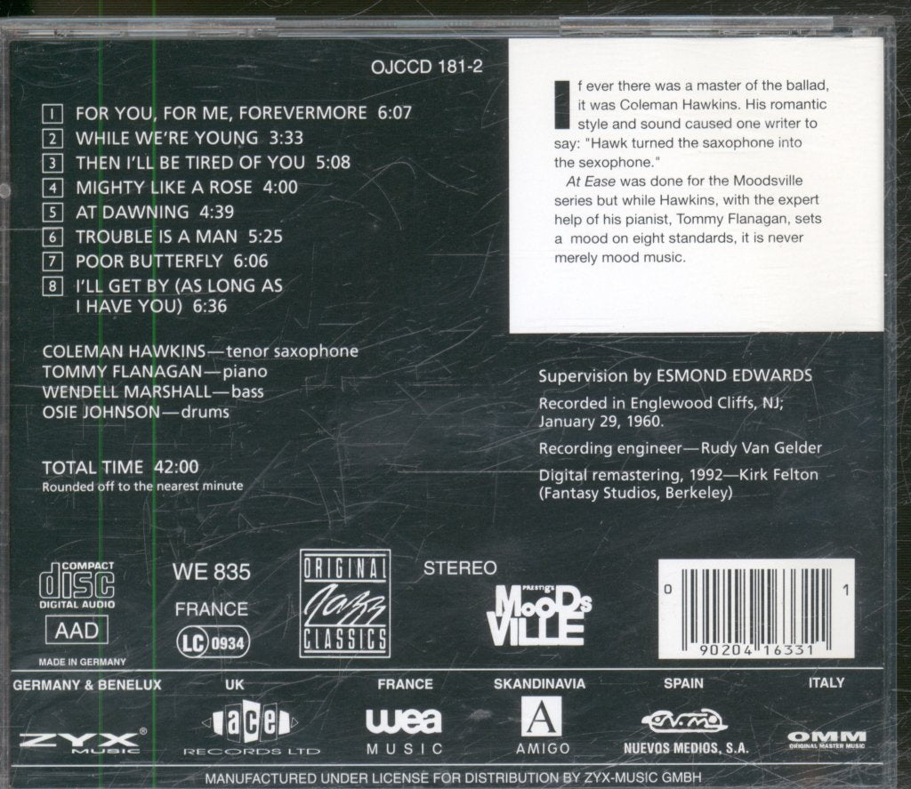 Coleman Hawkins - At Ease With Coleman Hawkins - Cd