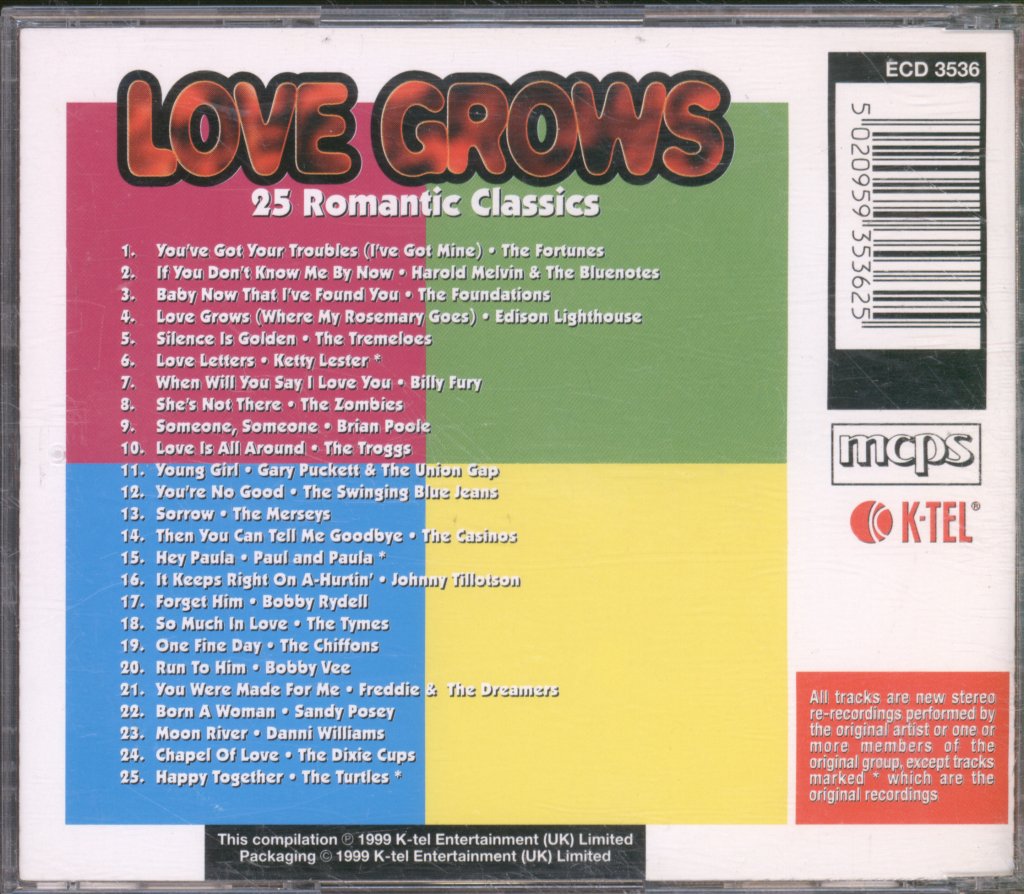 Various Artists - Love Grows - 25 Romantic Classics - Cd
