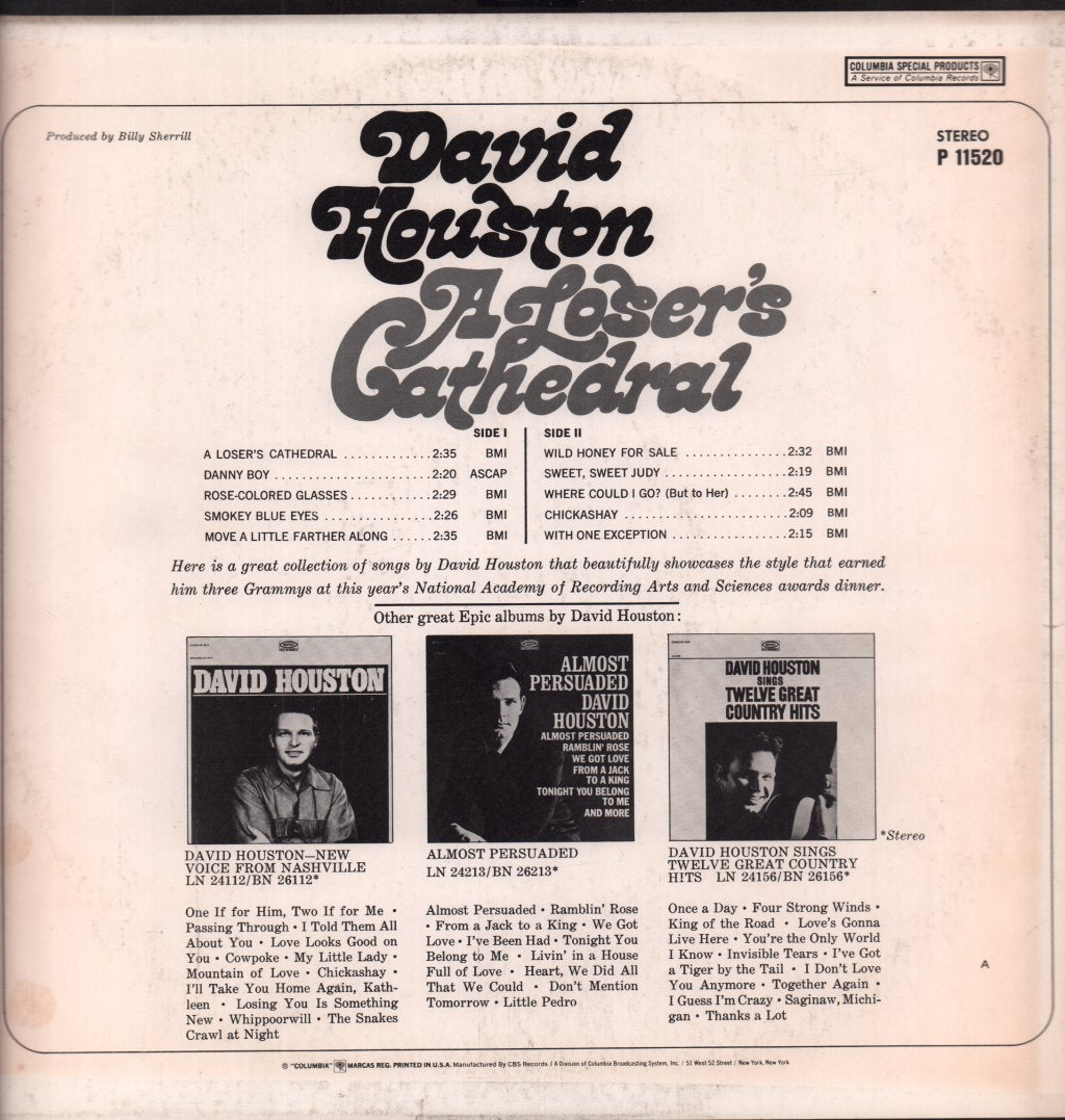 David Houston - A Loser's Cathedral - Lp