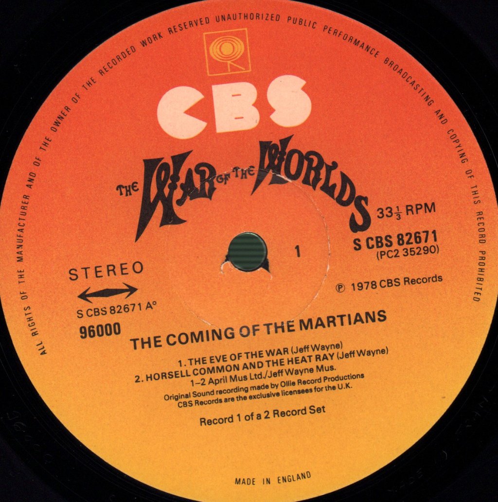 Jeff Wayne - War Of The Worlds - Double Lp