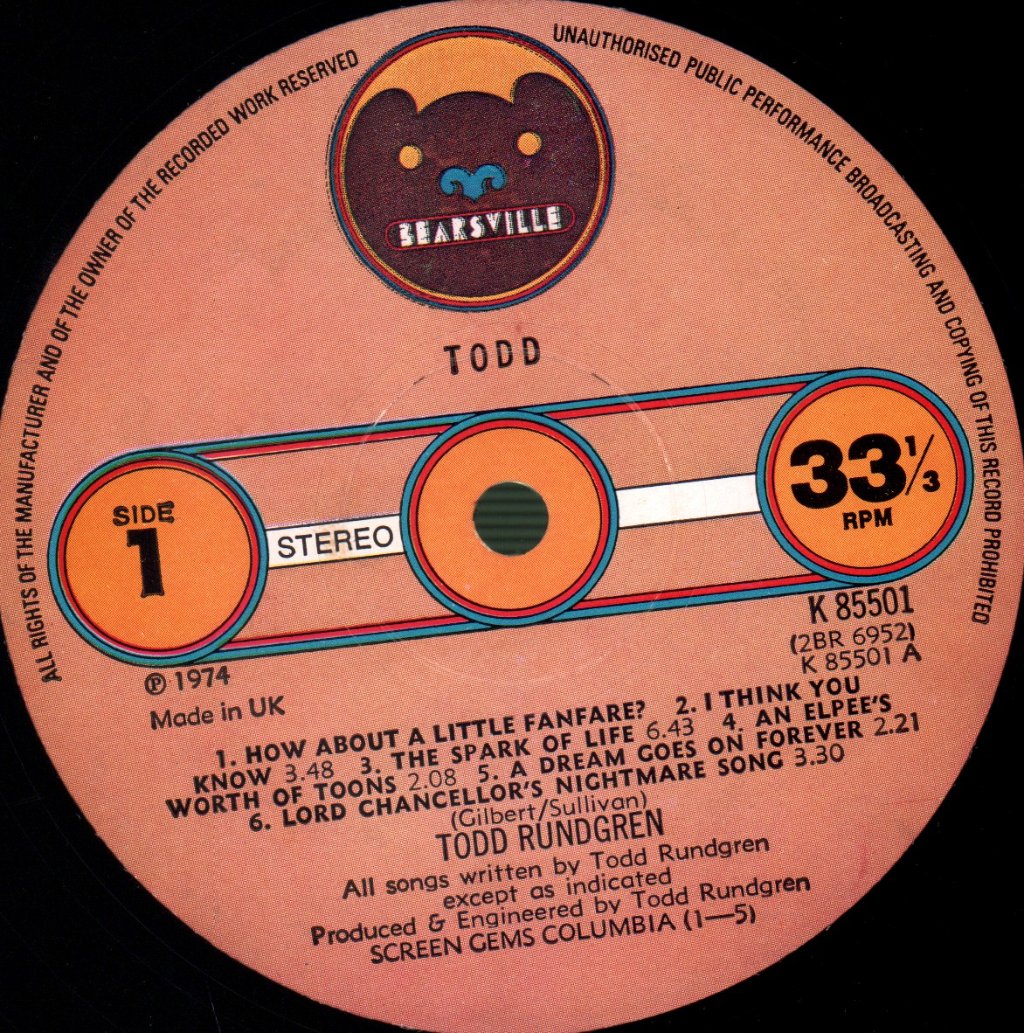 Todd Rundgren - Todd - Double Lp