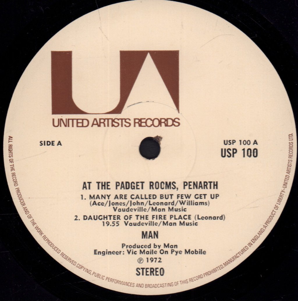 Man (Welsh Progressive Rock Group) - Live At The Padget Rooms Penarth - Lp
