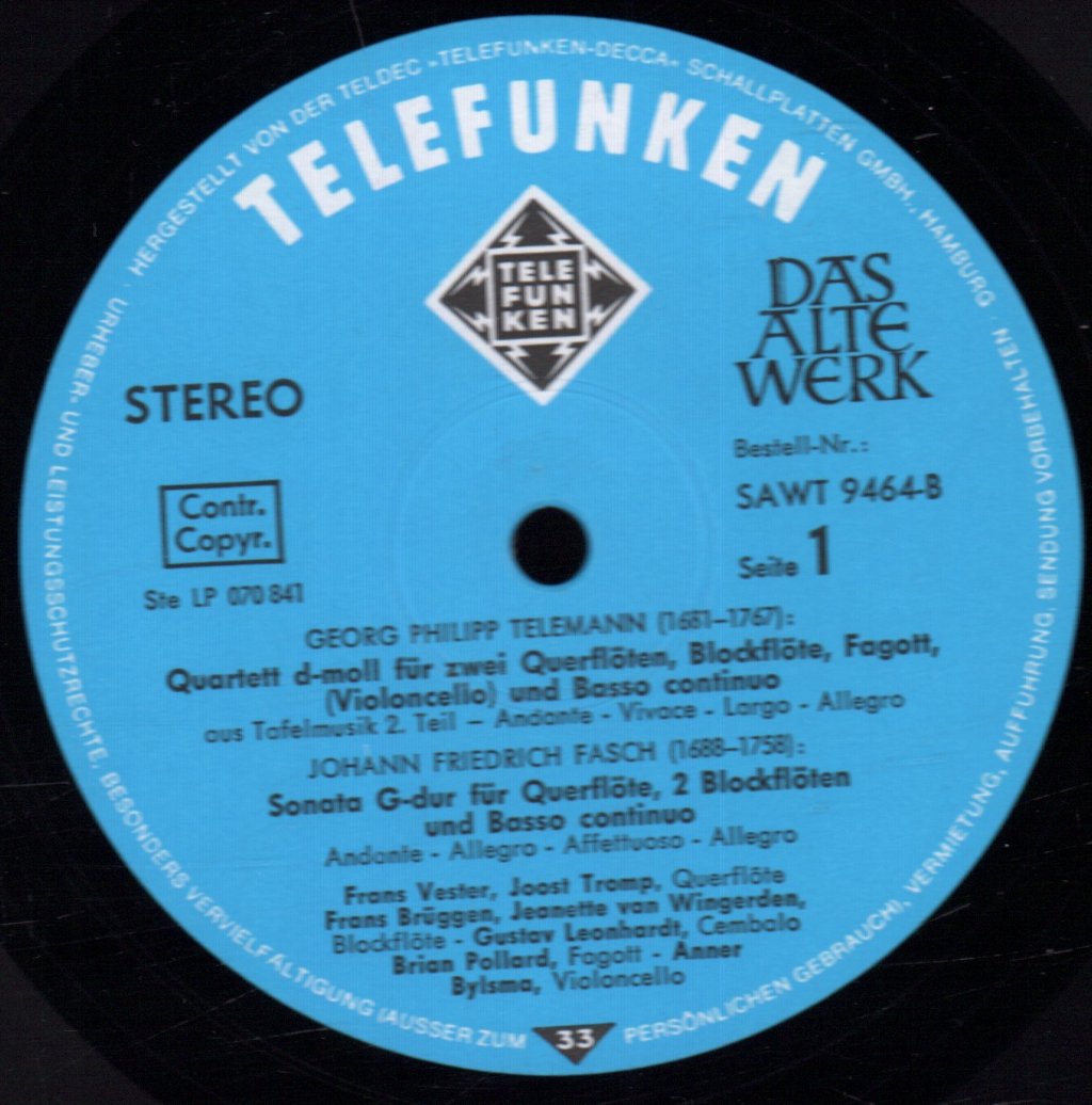 Telemann Fasch Loeillet Quantz - Barock / Frühklassik - Lp