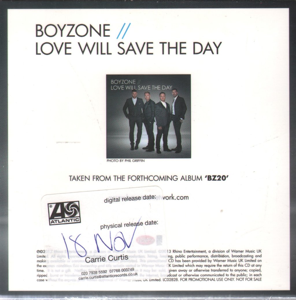 Boyzone (Boy Band) - Love Will Save The Day - Cdr