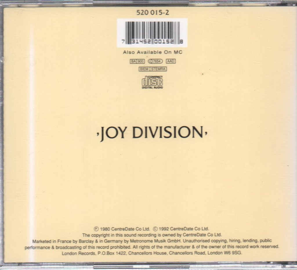 Joy Division - Closer - Cd