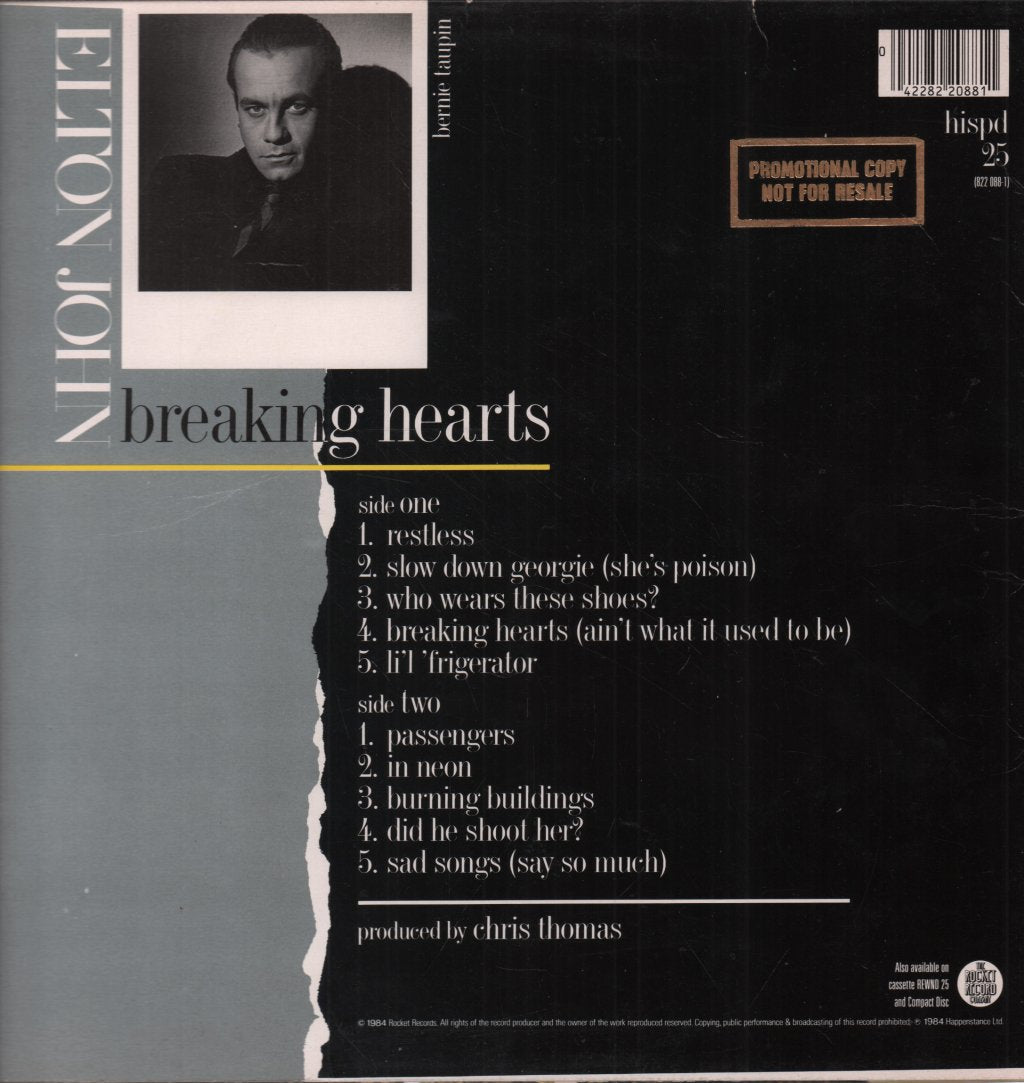 Elton John - Breaking Hearts - Lp