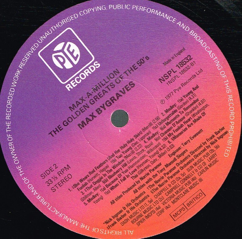 Max Bygraves - Golden Greats Of The Fifties - Lp