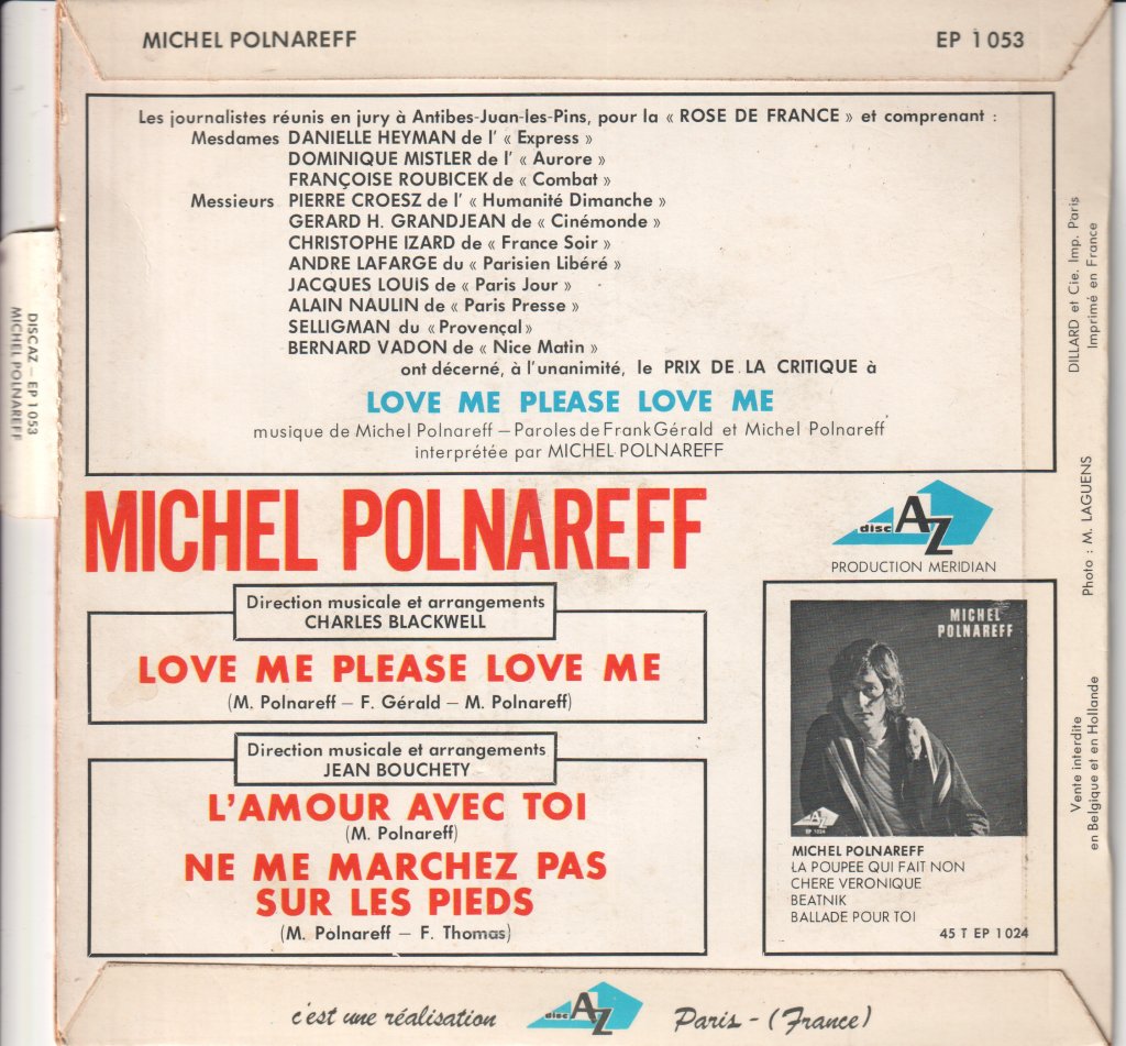 Michel Polnareff - Love Me Please Love Me - 7 Inch