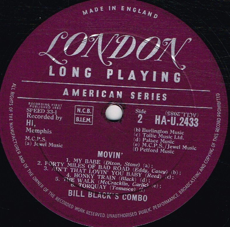 Bill Black's Combo - Movin' - Lp