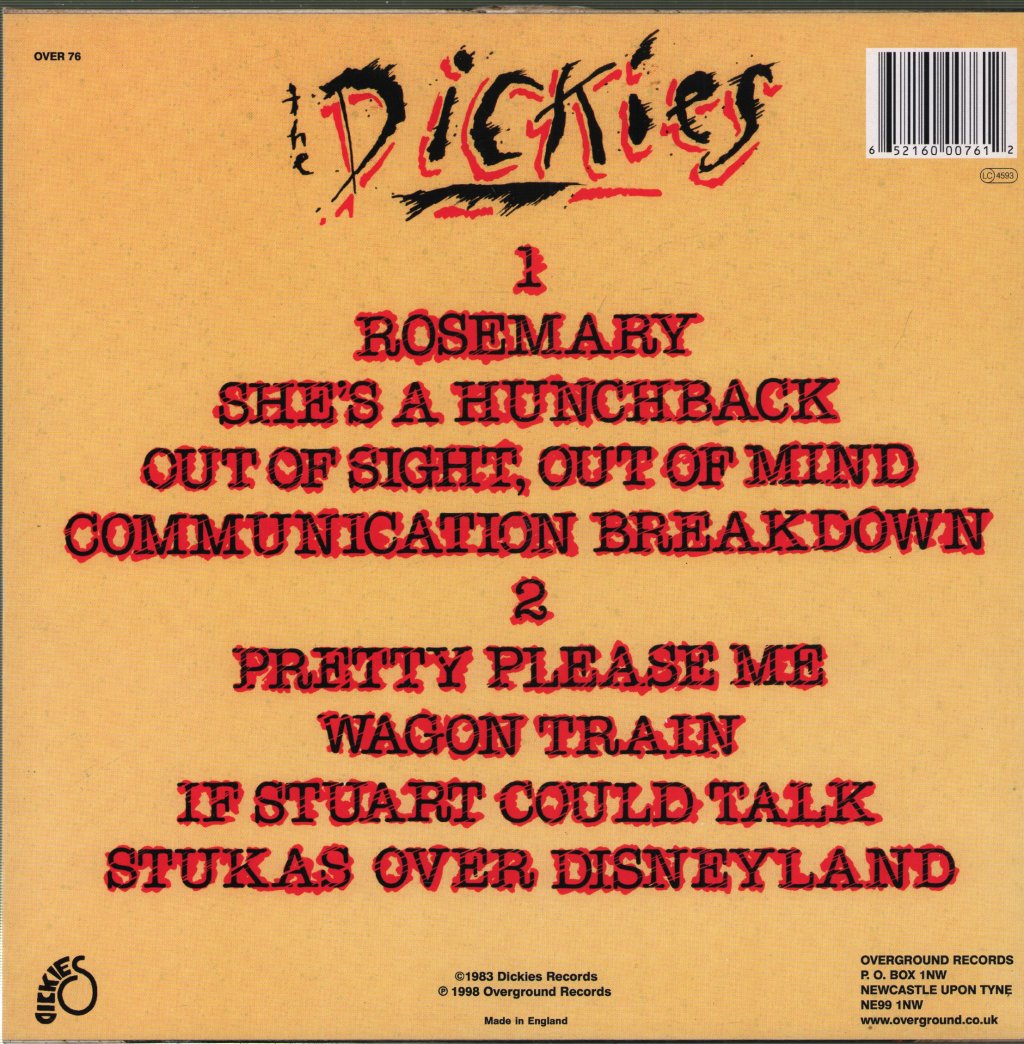 Dickies - Stukas Over Disneyland - 10 Inch
