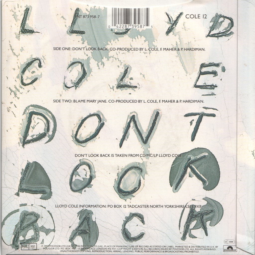 Lloyd Cole And The Commotions - Don't Look Back - 7 Inch