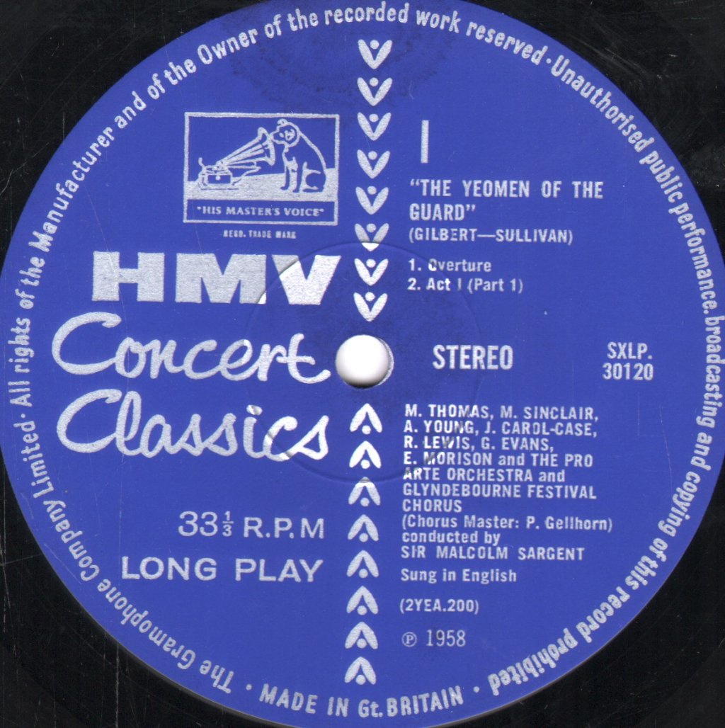 Sir Malcolm Sargent / Glyndebourne Festival Chorus / Pro Arte Orchestra - Gilbert & Sullivan - Yeoman Of The Guard - Double Lp