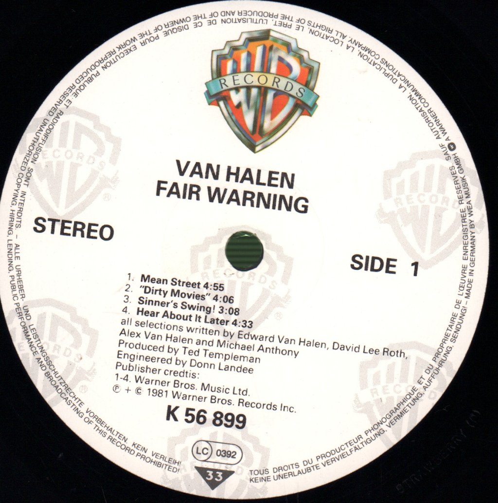Van Halen - Fair Warning - Lp