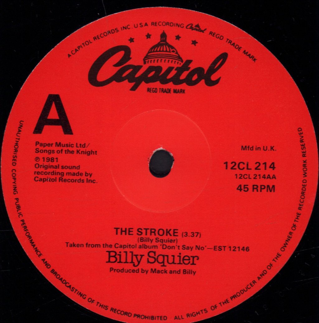 Billy Squier - Stroke - 12 Inch