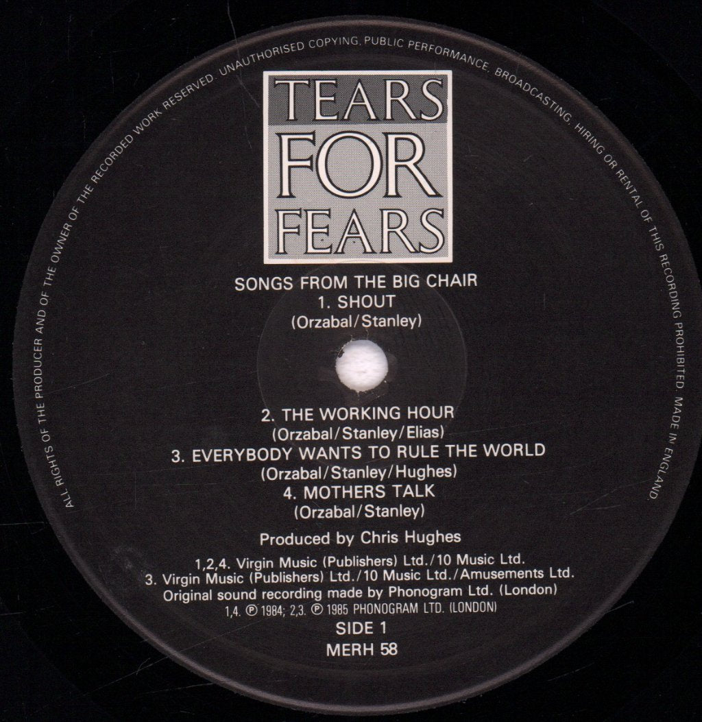 Tears For Fears - Songs From The Big Chair - Lp