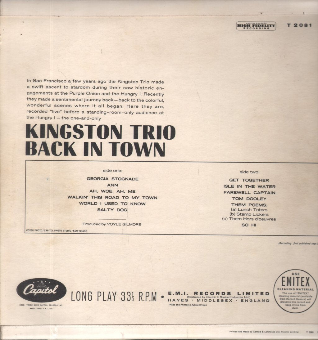 Kingston Trio - Back In Town - Lp