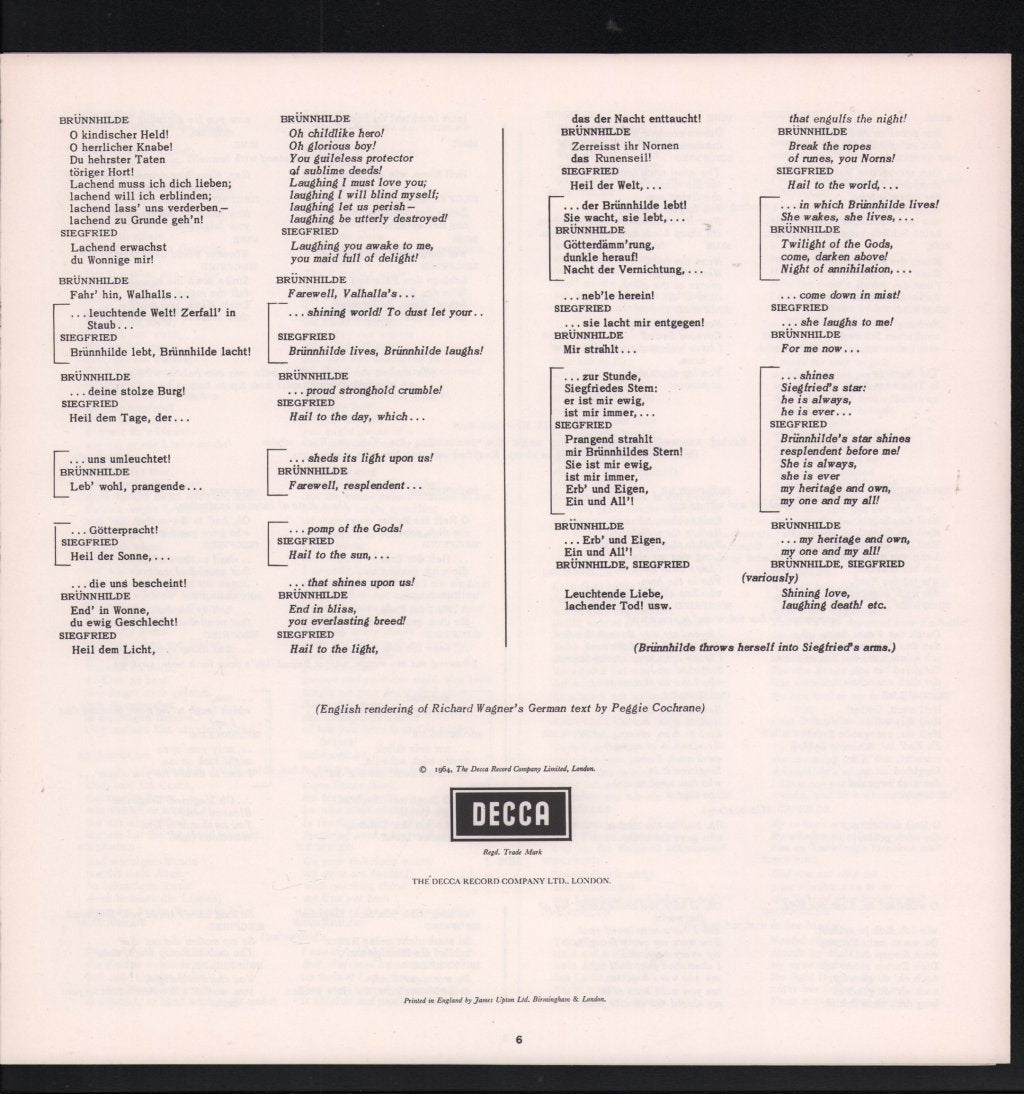 Birgit Nilsson / Wolfgang Windgassen / Vienna Philharmonic Orchestra / Georg Solti - Wagner - Siegfried - Forging Scene & Final Duet - Lp