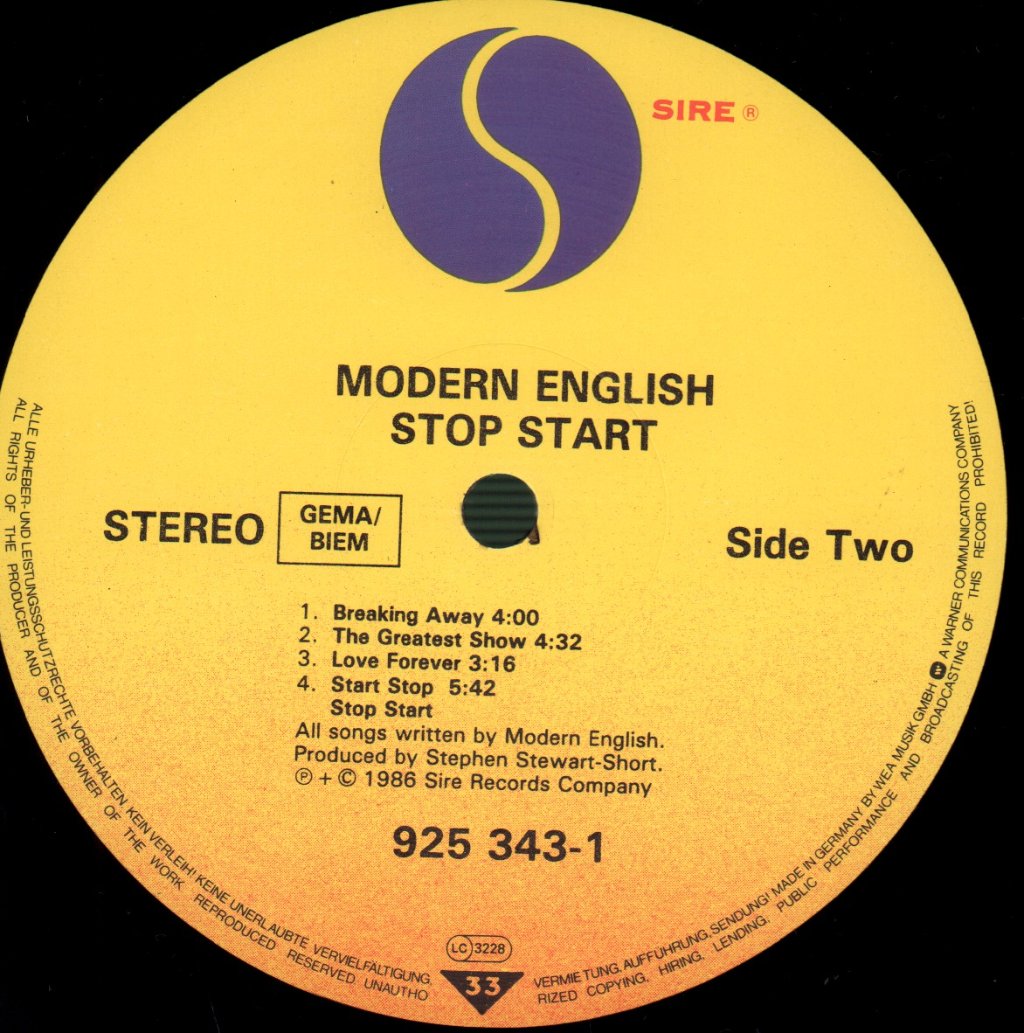 Modern English - Stop Start - Lp