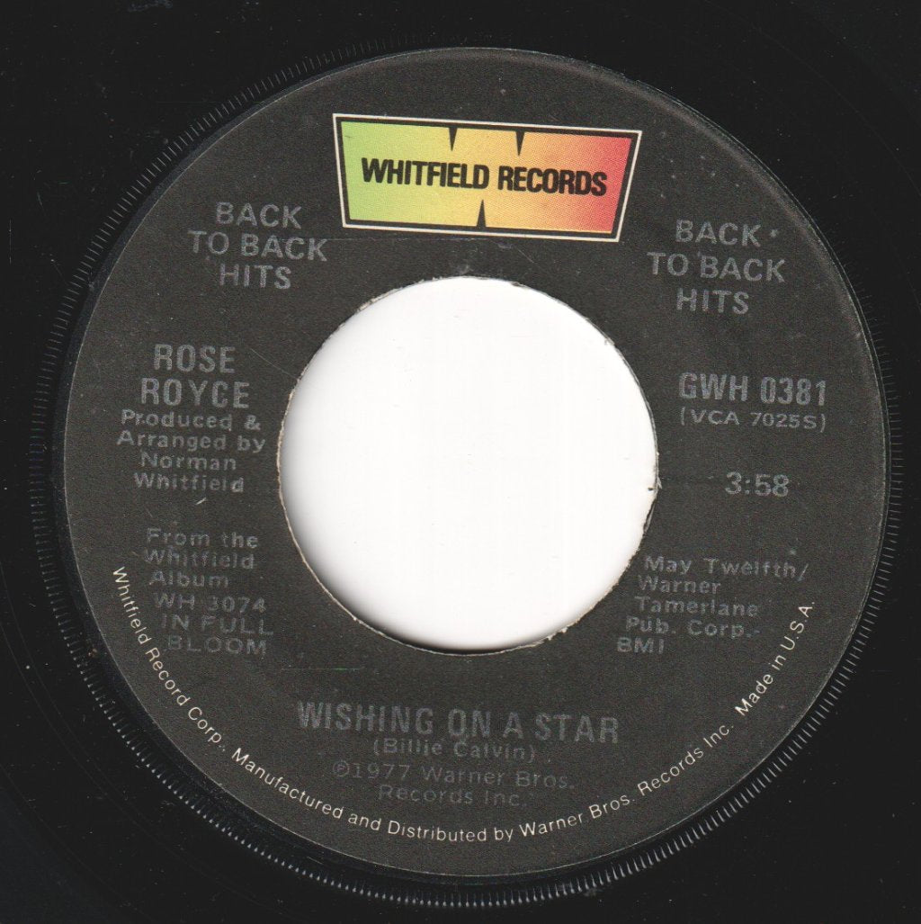 Rose Royce - Wishing On A Star/Love Don't Live Here Anymore - 7 Inch