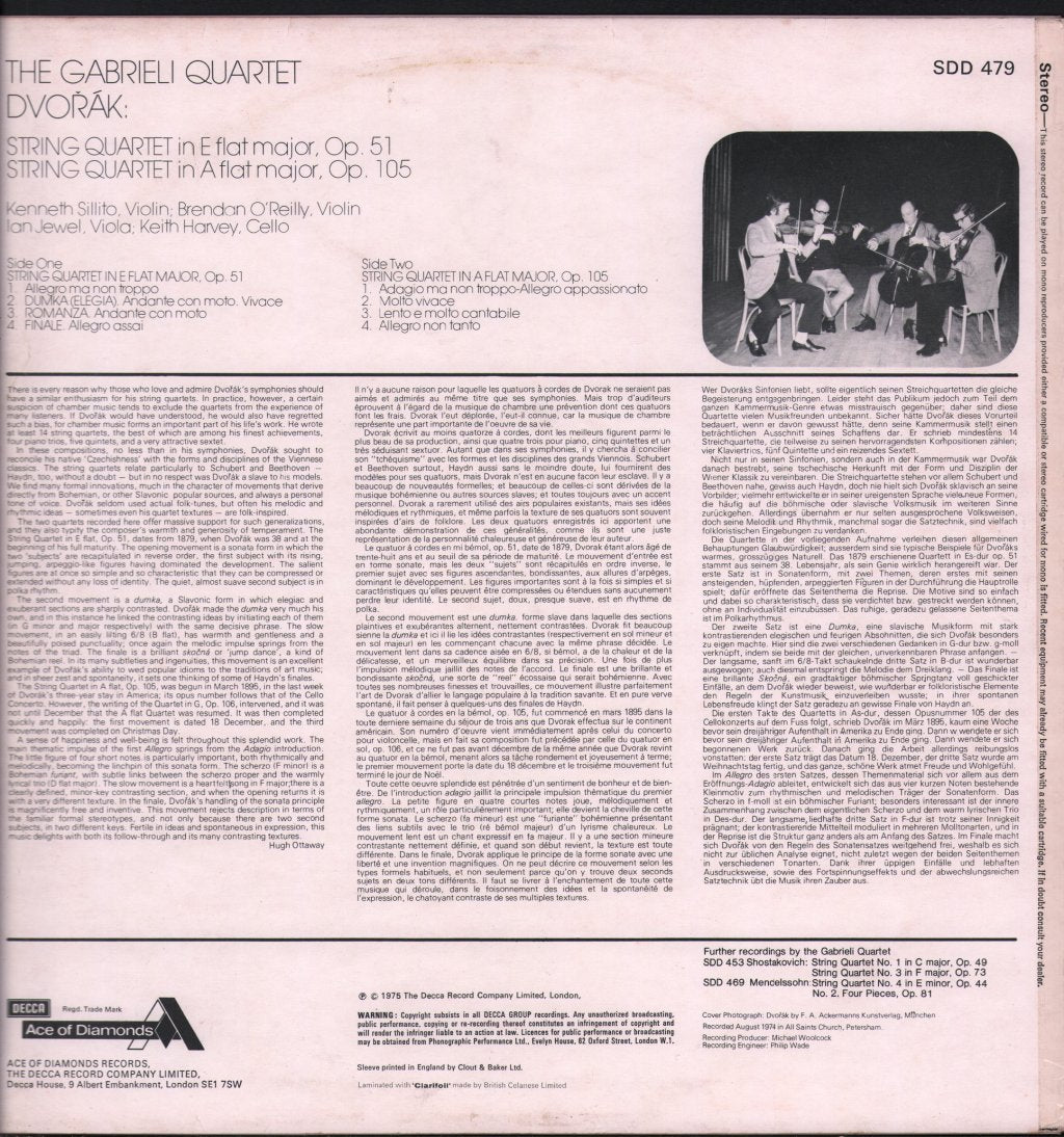 Gabrieli Quartet - String Quartet in E-Flat / String Quartet in A-Flat - Lp