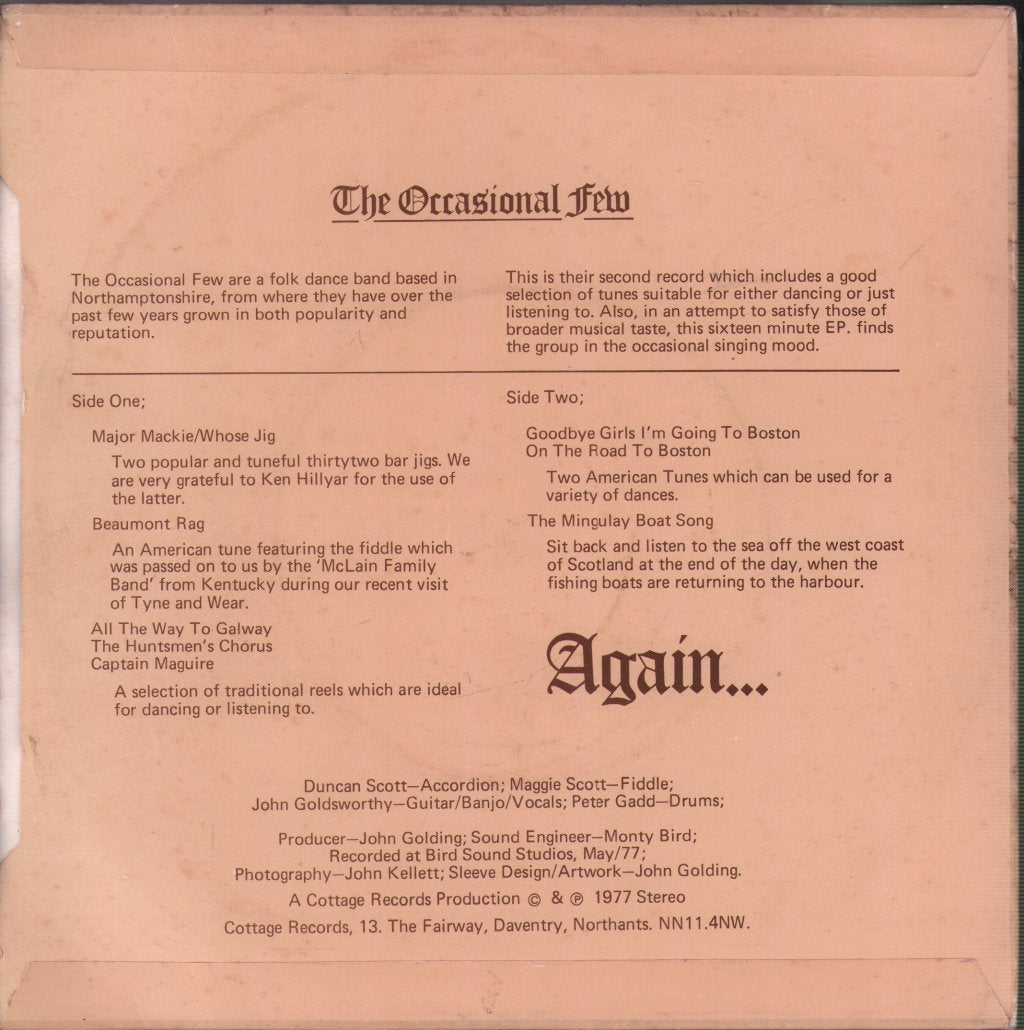 Occasional Few - Occasional Few Again - 7 Inch