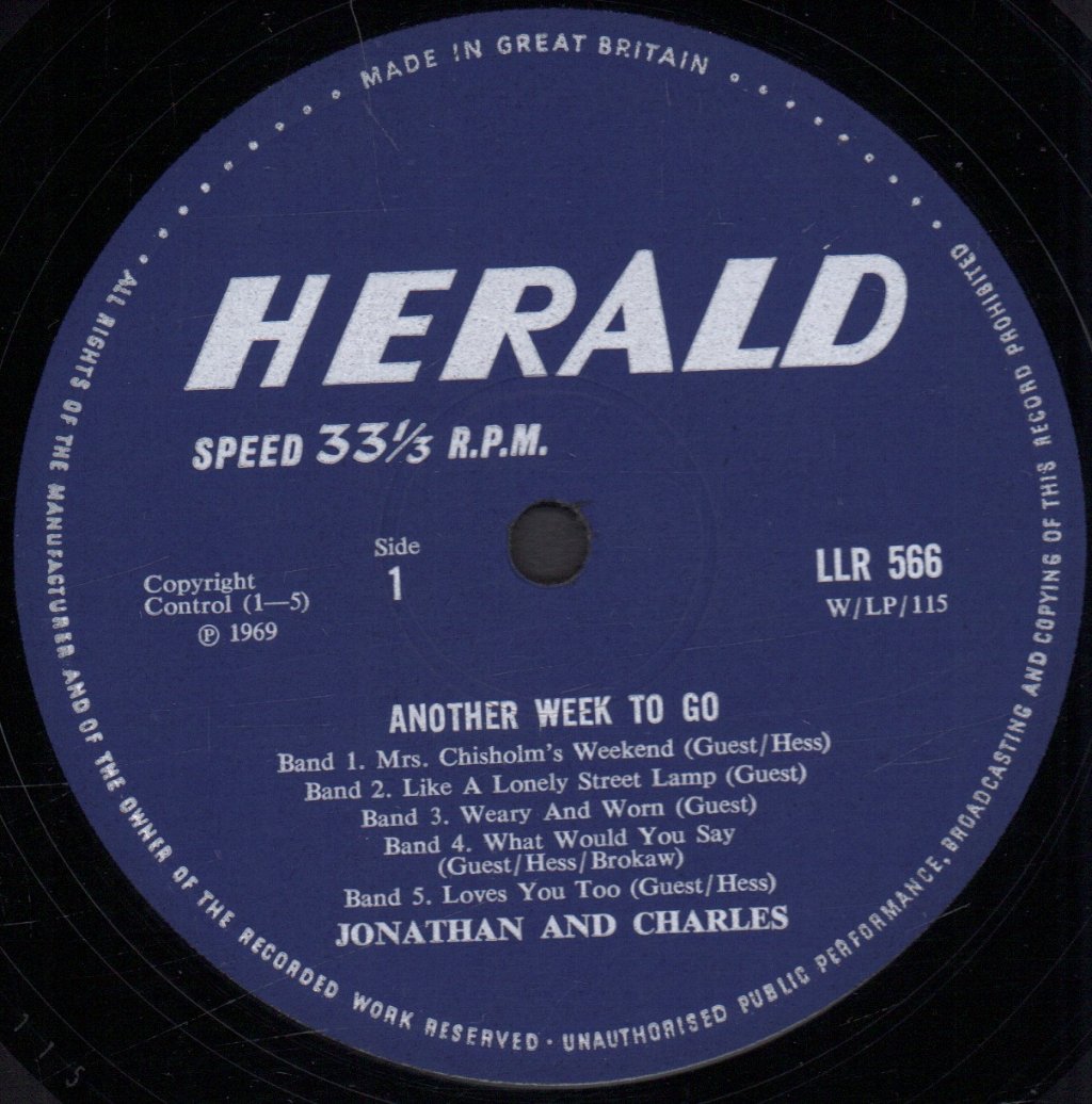 Jonathan And Charles - Another Week To Go - Lp