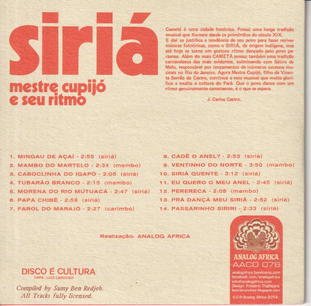Mestre Cupijó E Seu Ritmo - Siria - Cd