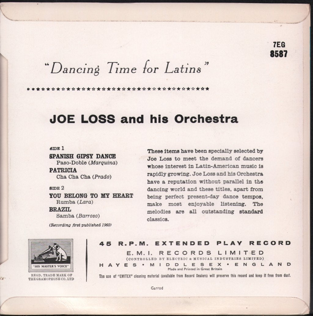 Joe Loss And His Orchestra - Dancing Time For Latins - 7 Inch
