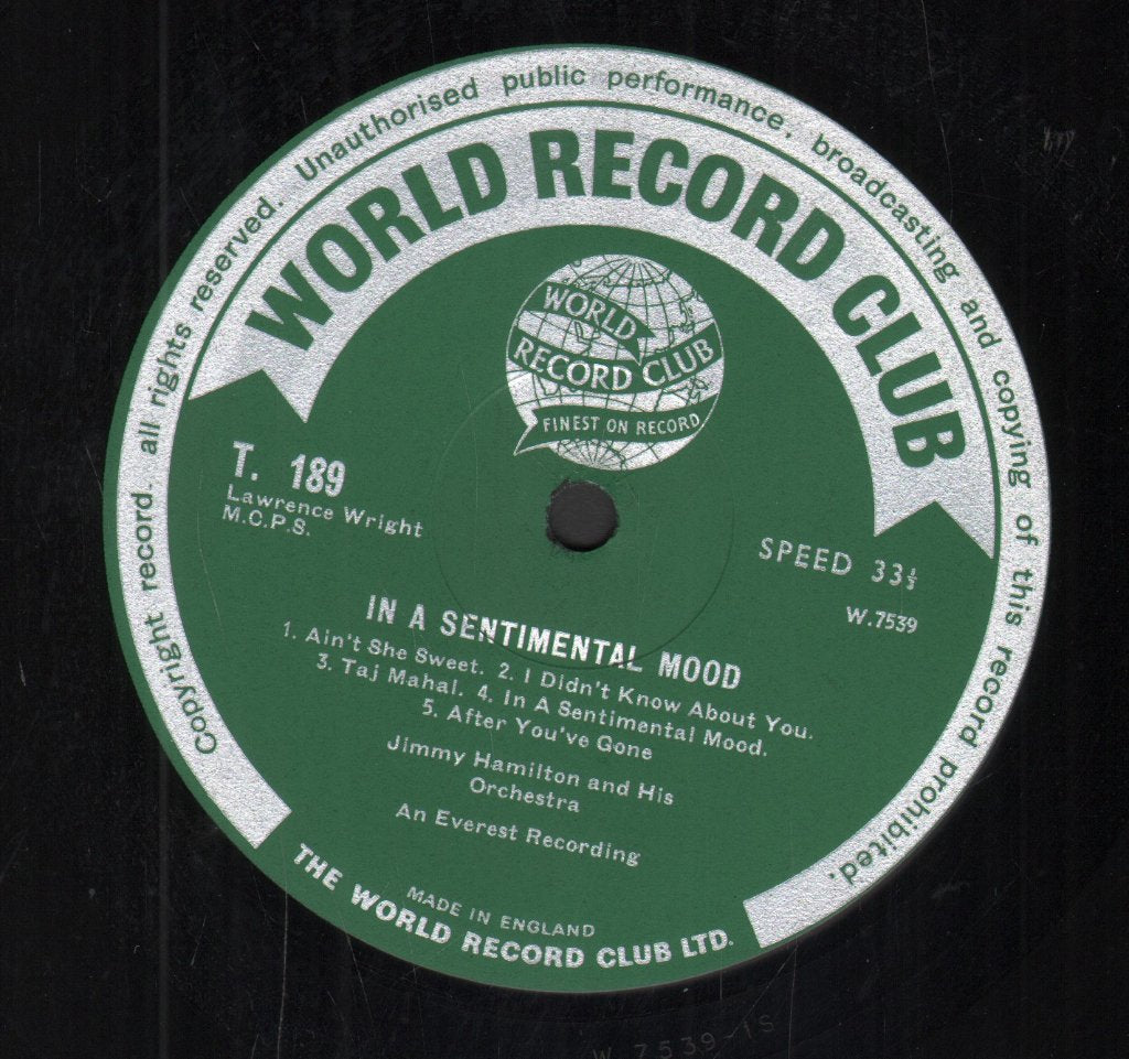 Jimmy Hamilton - In A Sentimental Mood - Lp