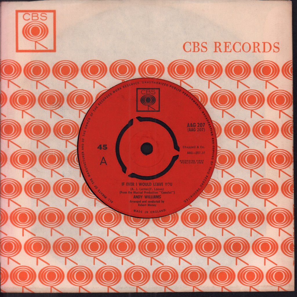 Andy Williams - If Ever I Would Leave You - 7 Inch