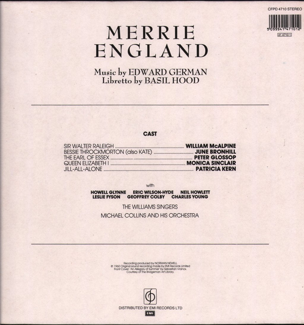 William McAlpine / June Bronhill / Peter Glossop / Michael Collins And His Orchestra - Merrie England - Double Lp