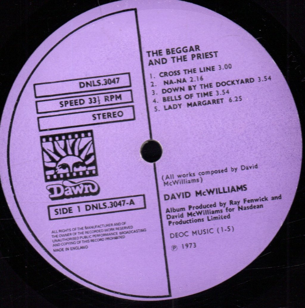 David Mcwilliams - Beggar And The Priest - Lp
