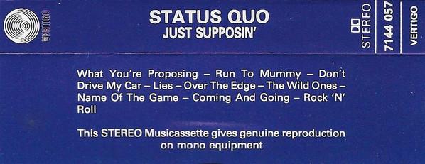 Status Quo - Just Supposin'... - Cassette