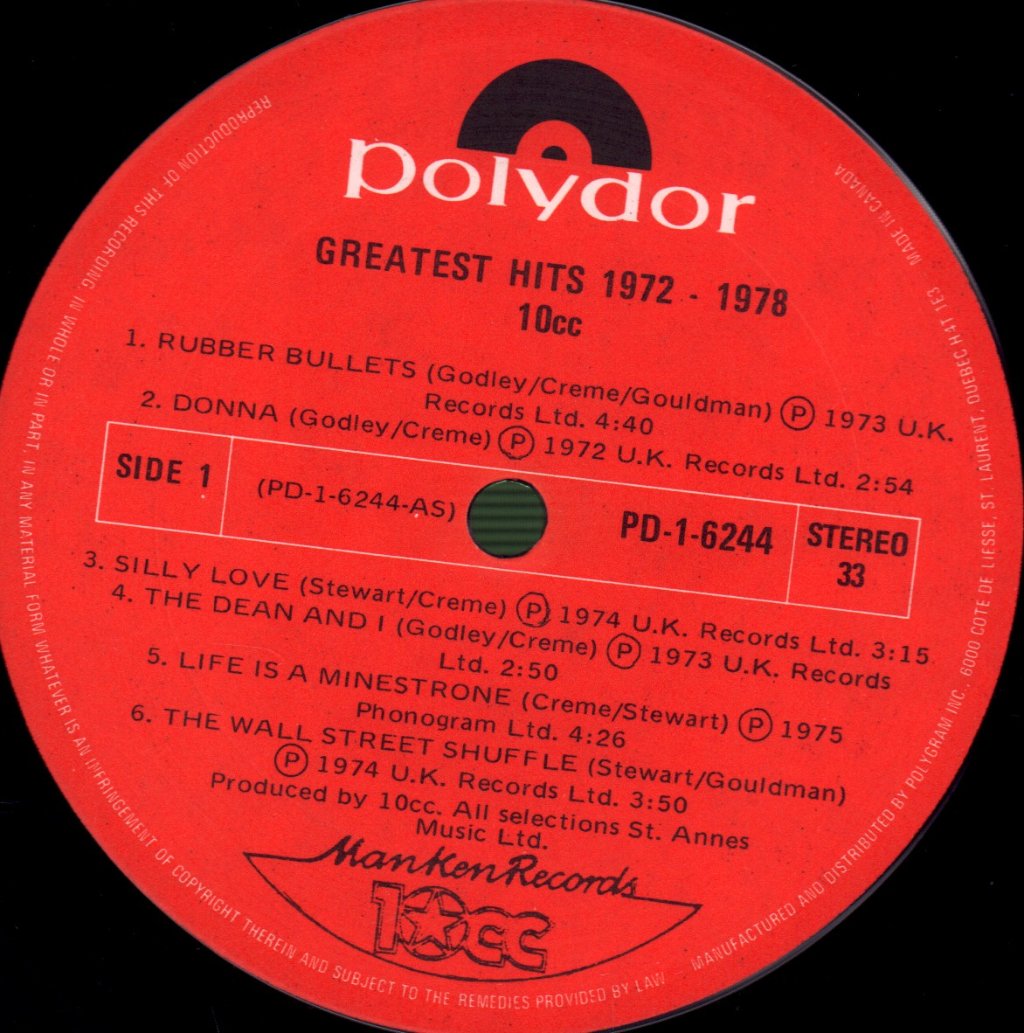 10cc - Greatest Hits 1972-1978 - Lp