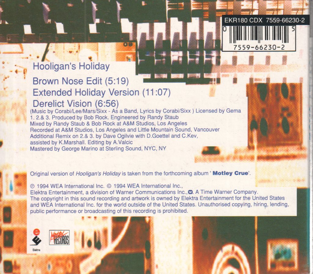 Mötley Crüe - Hooligan's Holiday - Cd