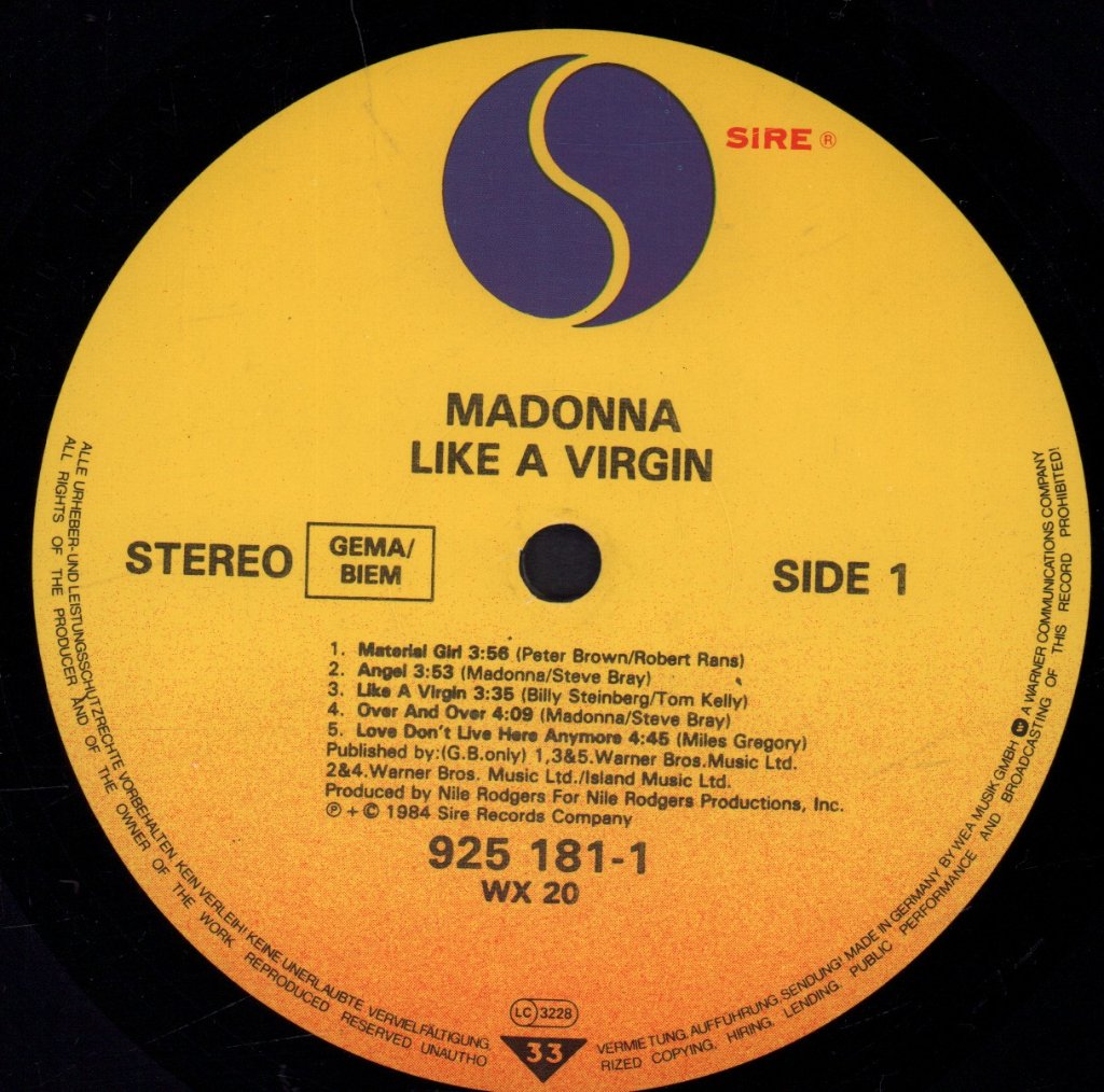 Madonna - Like A Virgin - Lp