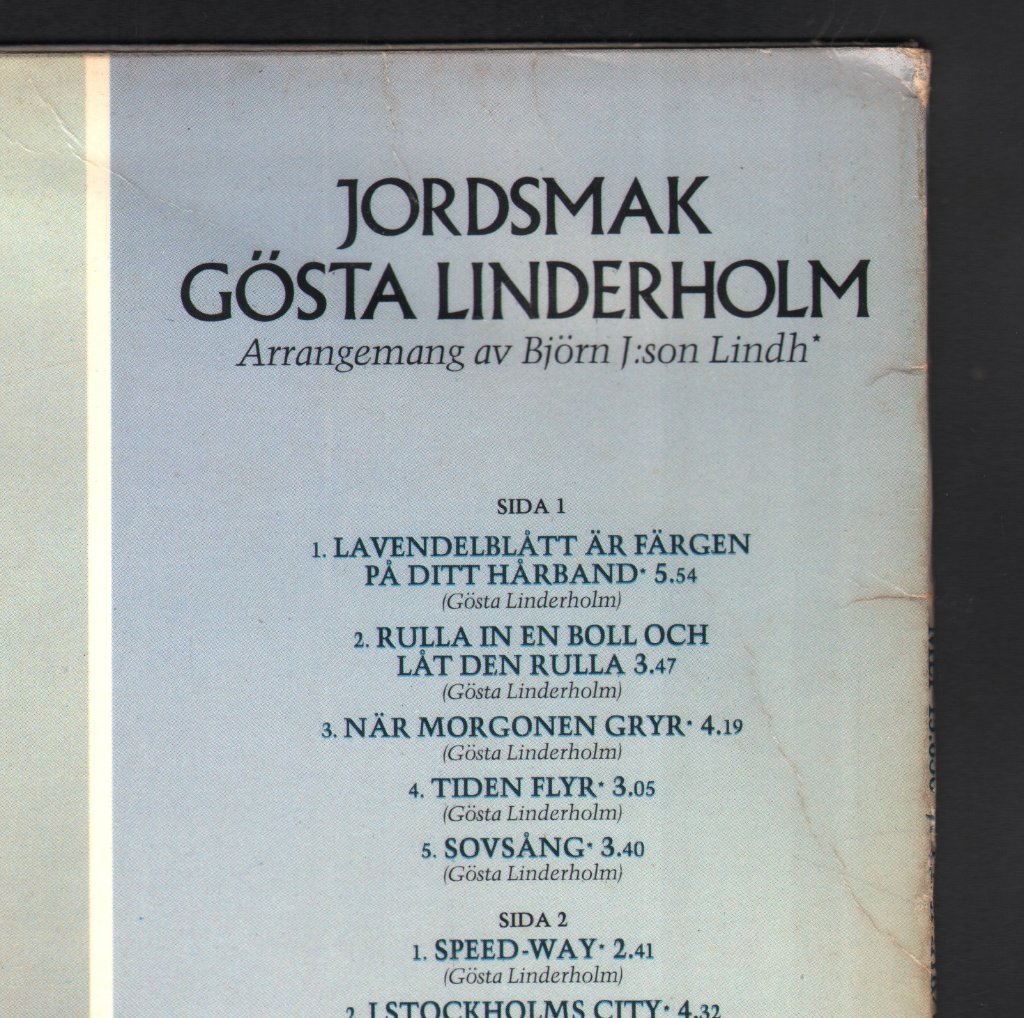 Gosta Linderholm - Jordsmak - Lp