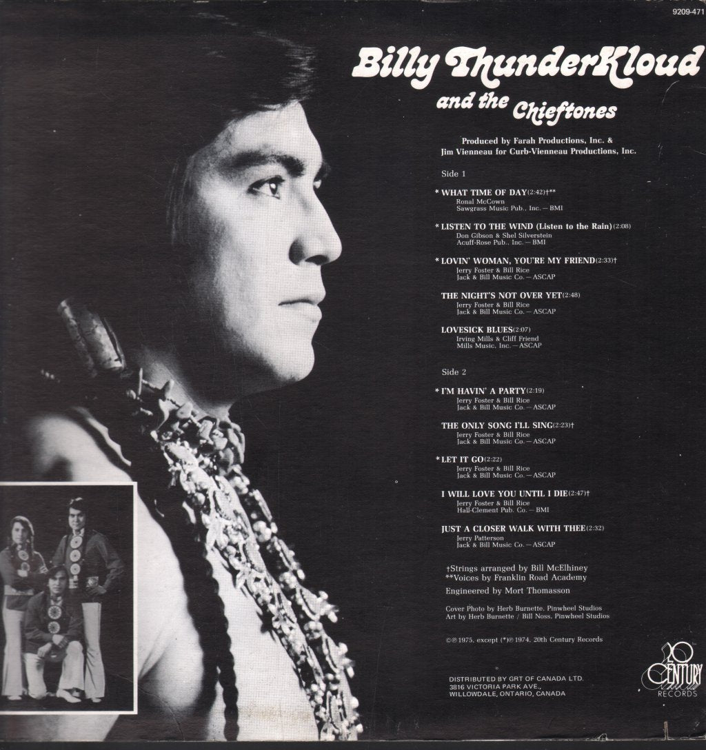 Billy Thunderkloud And The Chieftones - What Time Of Day - Lp