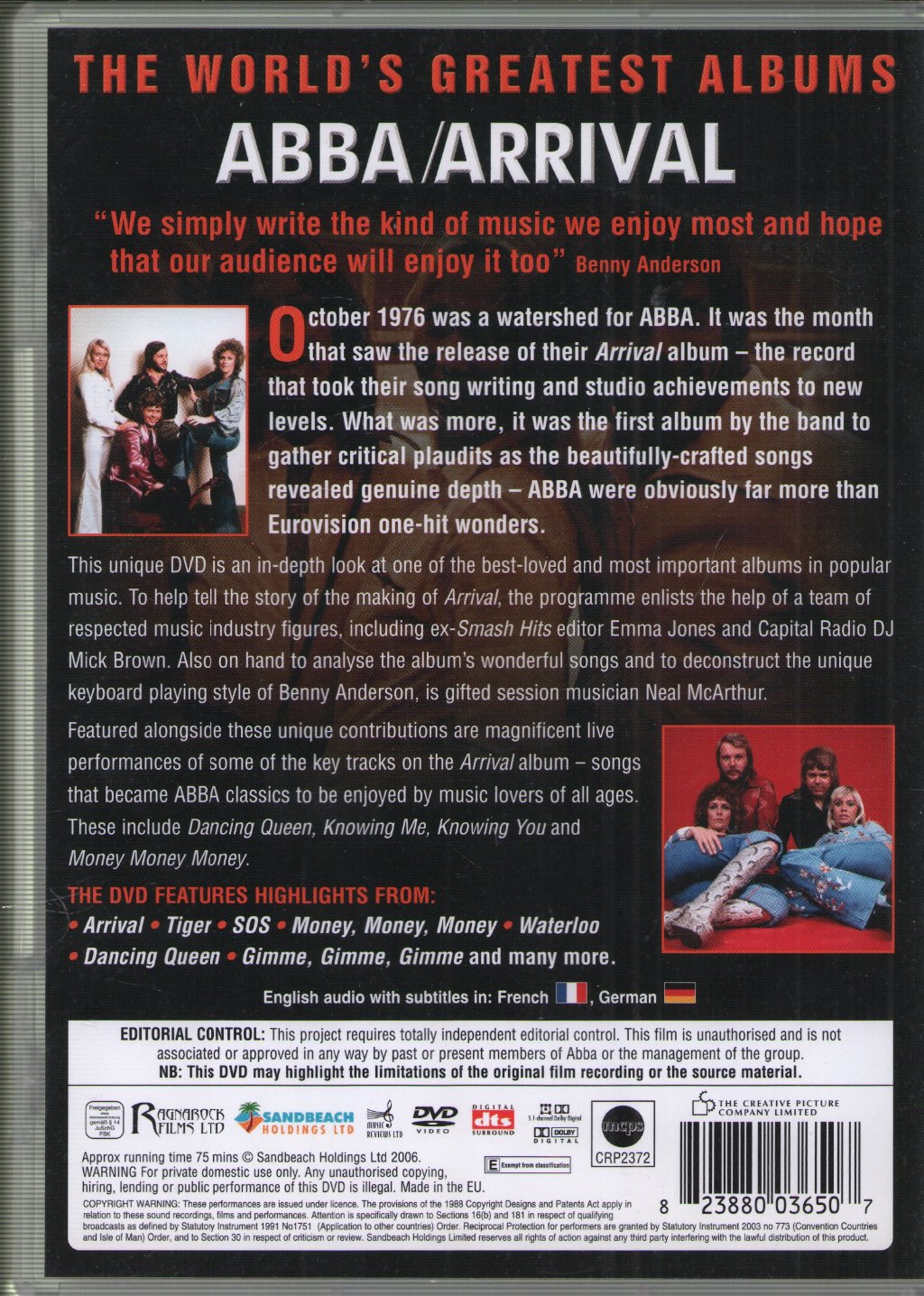 ABBA - Arrival - The World's Greatest Albums - The Ultimate Critical Revue - Dvd