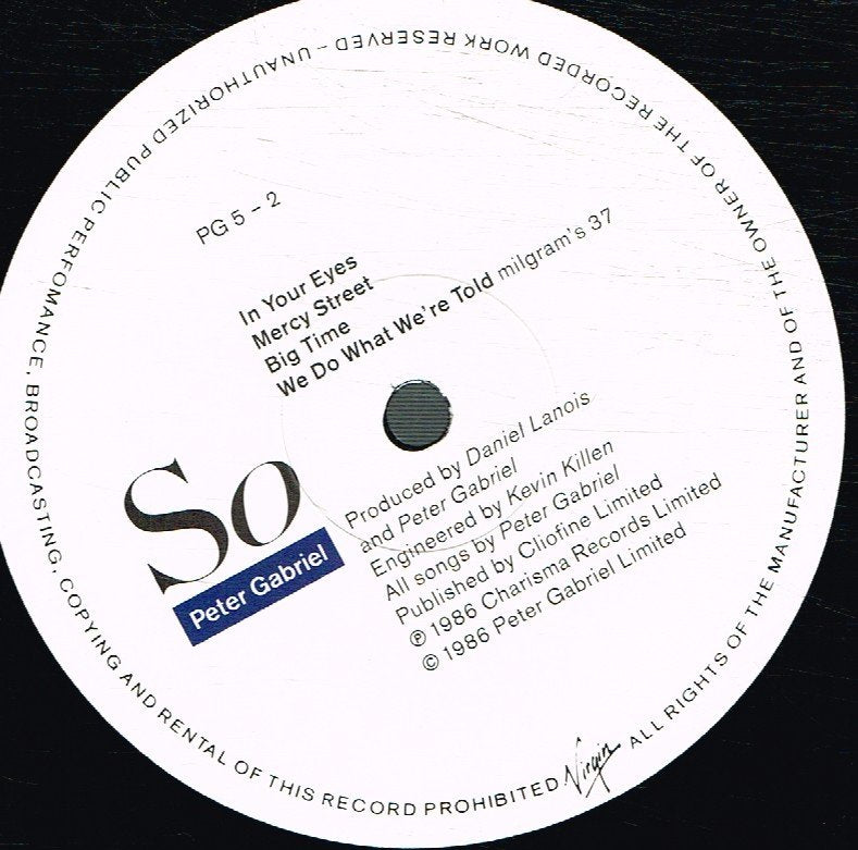 Peter Gabriel - So - Lp