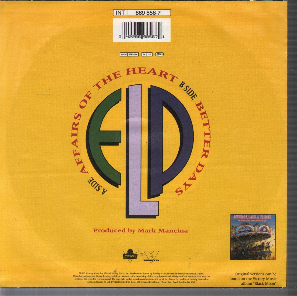 Emerson Lake And Palmer - Affairs Of The Heart - 7 Inch